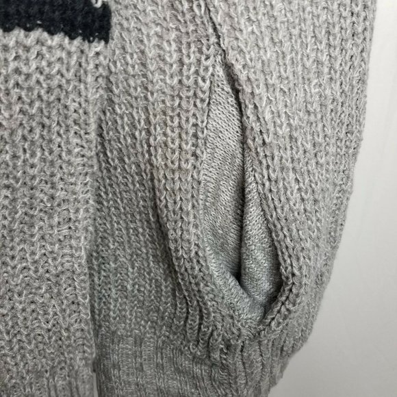 Ultra Flirt Gray Black Varsity Stripe Open Cardi - Picture 5 of 8